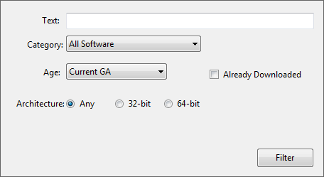按文本，类别，年龄，已下载和架构过滤。